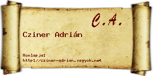 Cziner Adrián névjegykártya